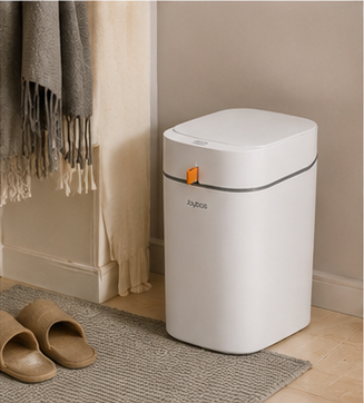 Automatic touchless trash can with smart sensor lid for kitchen and bathroom by Joybos