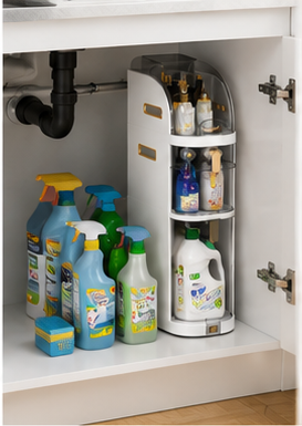 Narrow cabinet organizer for small apartment kitchen storage and organization