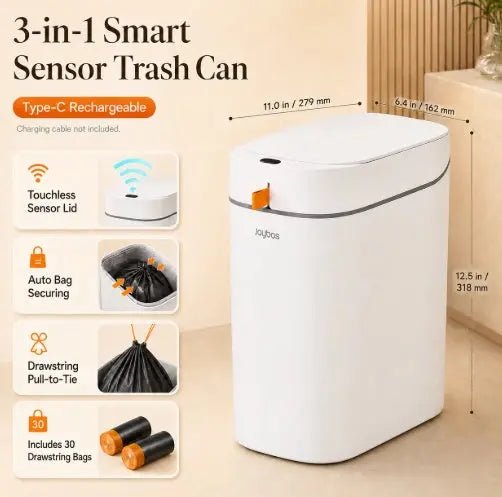 Joybos Smart Touchless Trash Can | Motion Sensor Garbage Bin - InfinityFinds