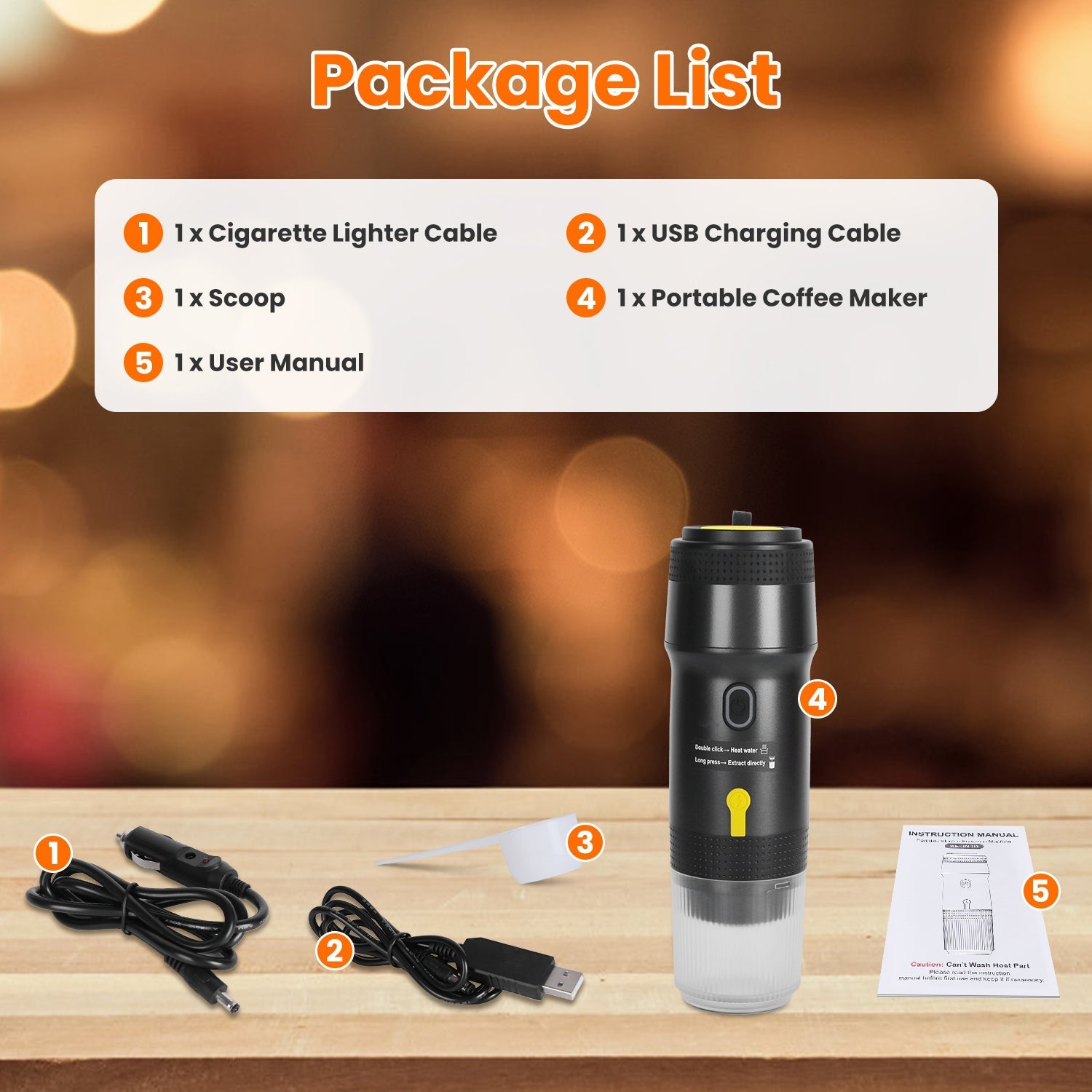 Portable Electric Espresso Machine – Cordless Self-Heating Coffee Maker for Travel & Camping - InfinityFinds